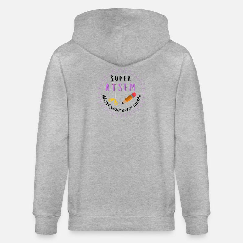 super Atsem merci pour cette année - Veste à capuche bio CULTIVATOR Stanley/Stella Unisexe - gris chiné
