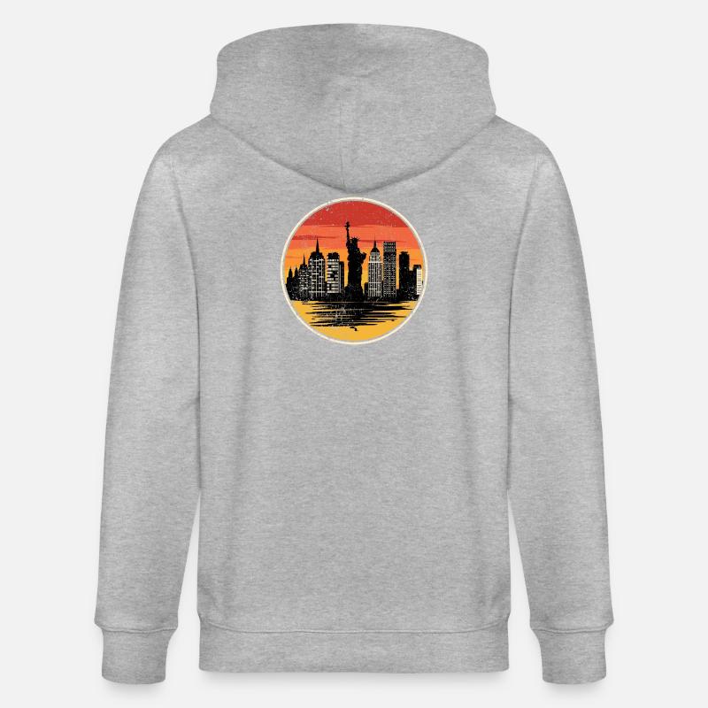 Coucher de soleil Liberty Skyline - Veste à capuche bio CULTIVATOR Stanley/Stella Unisexe - gris chiné