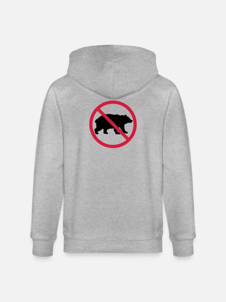 Bear Forbidden Shield - Stanley/Stella CULTIVATOR  Unisex Organic Hooded Jacket - heather grey
