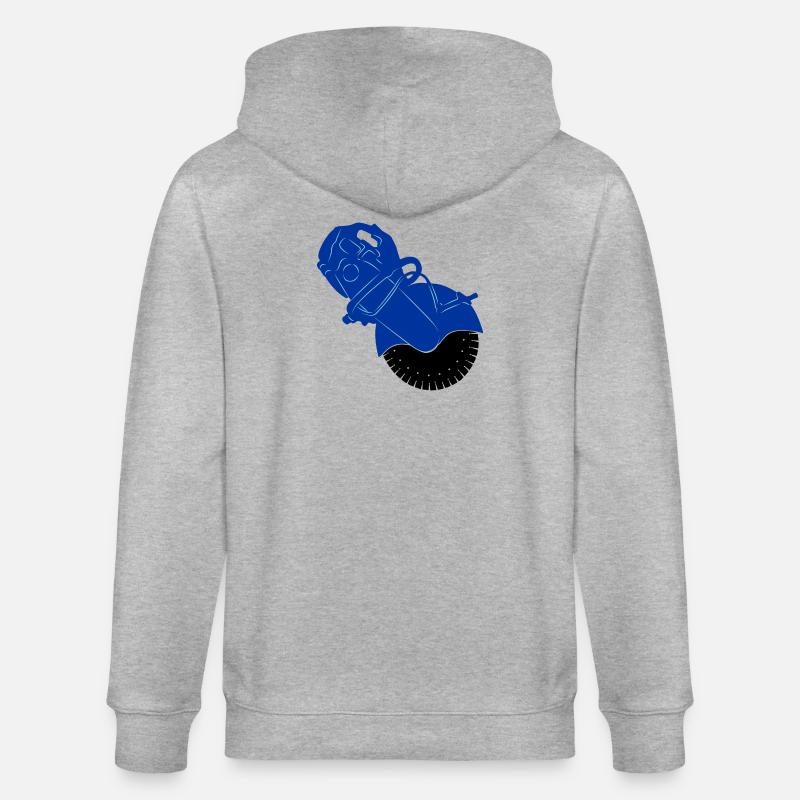 Pflastersteinsäge oder Steinsägemaschine - Stanley/Stella Unisex Bio-Kapuzenjacke CULTIVATOR  - Grau meliert