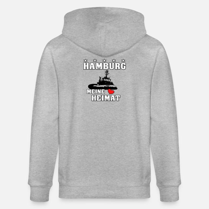 Hamburger Heimat 2 - Stanley/Stella Unisex Bio-Kapuzenjacke CULTIVATOR  - Grau meliert
