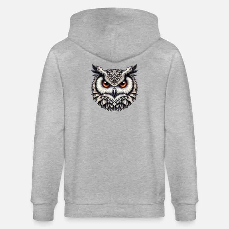 Eule - Stanley/Stella Unisex Bio-Kapuzenjacke CULTIVATOR  - Grau meliert