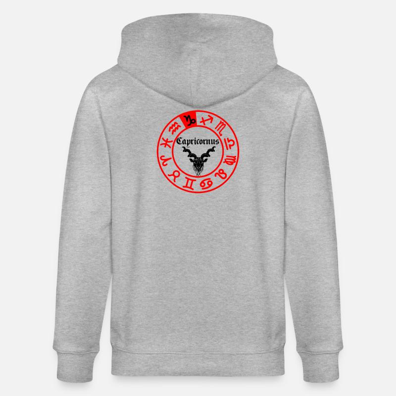 Zwölf Sternzeichen Steinbock Steinbock - Stanley/Stella Unisex Bio-Kapuzenjacke CULTIVATOR  - Grau meliert