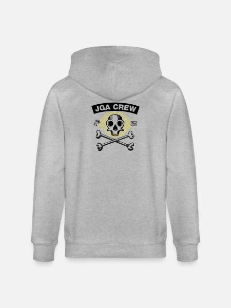 JGA Crew - Skull and Bones - Stanley/Stella Unisex Bio-Kapuzenjacke CULTIVATOR - Grau meliert