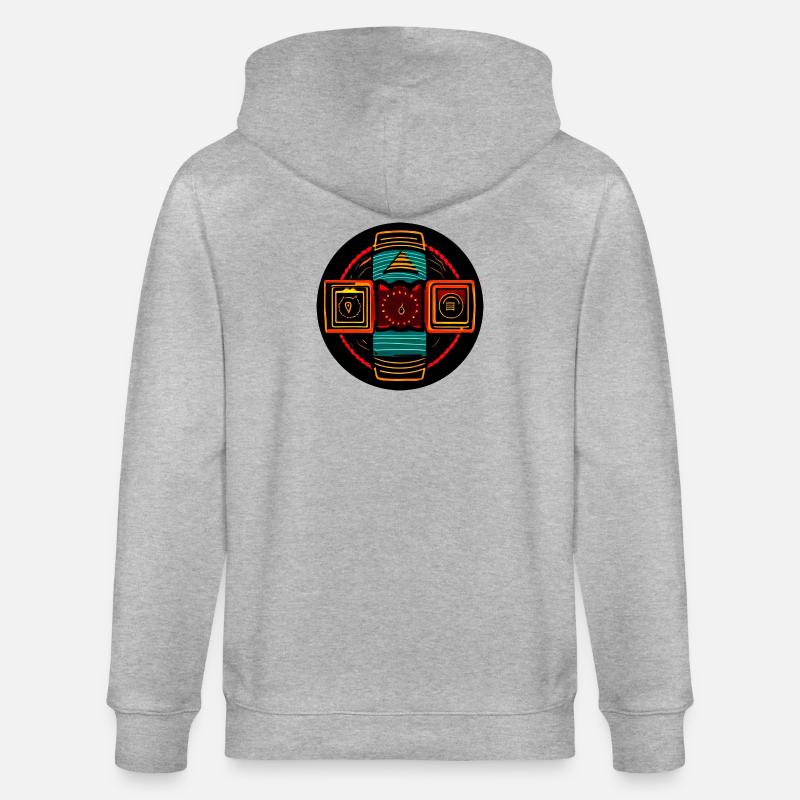 Neon Geometric Icons - Native Freestyle - Veste à capuche bio CULTIVATOR Stanley/Stella Unisexe - gris chiné