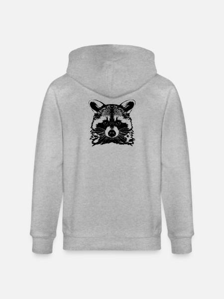 Waschbär / Raccoon / Kopf - Stanley/Stella Unisex Bio-Kapuzenjacke CULTIVATOR - Grau meliert