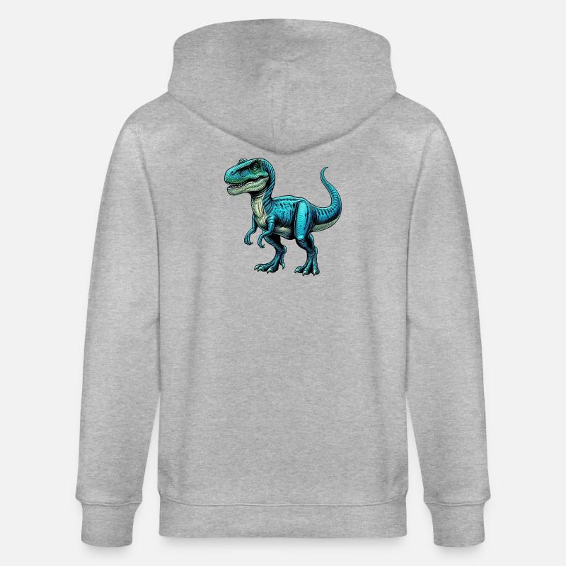 Dinosaurier - Stanley/Stella Unisex Bio-Kapuzenjacke CULTIVATOR  - Grau meliert