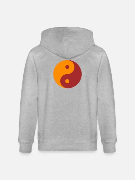 YIN YANG - Stanley/Stella CULTIVATOR Unisex Organic Hooded Jacket - heather grey