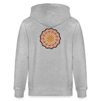 Mandala - Stanley/Stella CULTIVATOR  Unisex Organic Hooded Jacket - heather grey - Back - Luana (180cm)