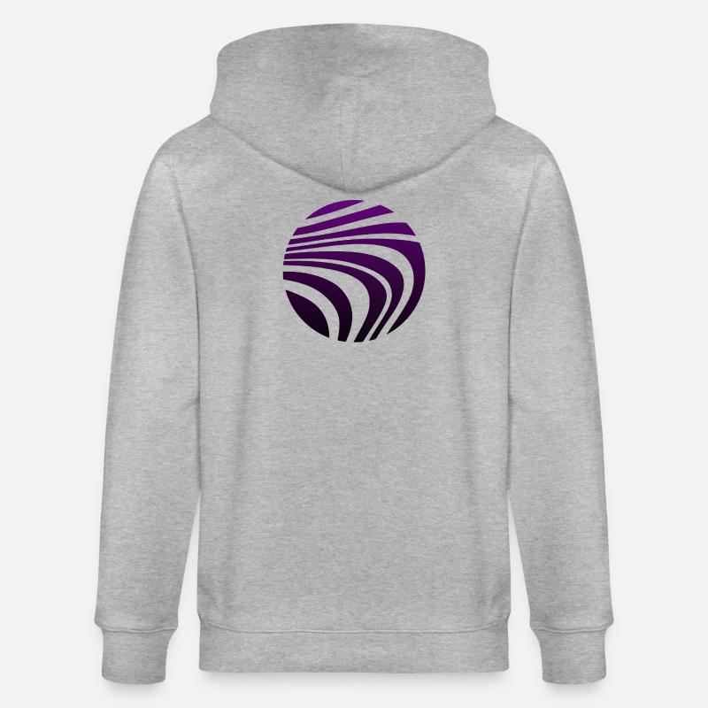 Psychedelic Pattern Violet Gradient - Stanley/Stella CULTIVATOR  Unisex Organic Hooded Jacket - heather grey