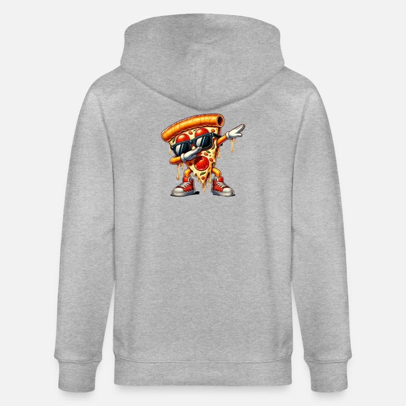 Cooles Pizzastück mit Attitüde - Stanley/Stella Unisex Bio-Kapuzenjacke CULTIVATOR  - Grau meliert