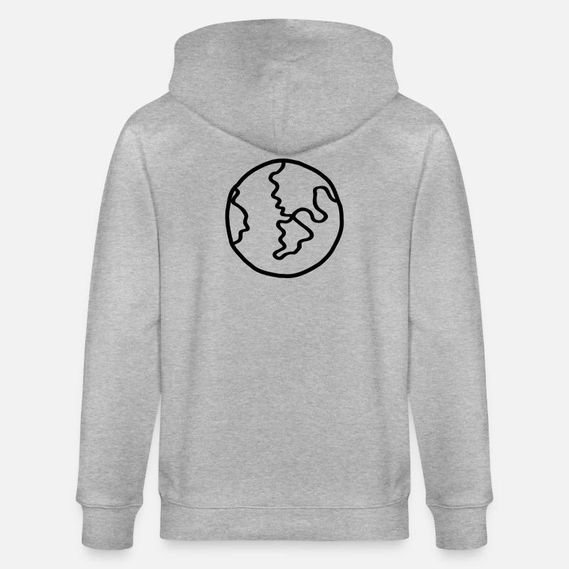 Planète Terre Doodle de l’espace - Veste à capuche bio CULTIVATOR Stanley/Stella Unisexe - gris chiné