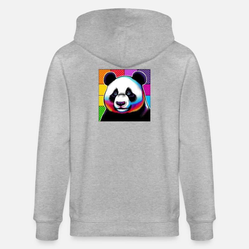 panda - Veste à capuche bio CULTIVATOR Stanley/Stella Unisexe - gris chiné