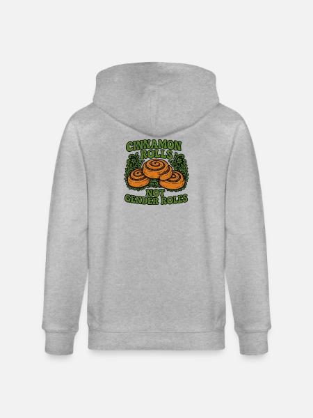 Cinnamon Rolls Not Gender Roles Design - Stanley/Stella CULTIVATOR  Unisex Organic Hooded Jacket - heather grey