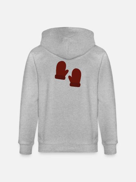 Cozy Winter Mittens Illustration - Stanley/Stella CULTIVATOR Unisex Organic Hooded Jacket - heather grey