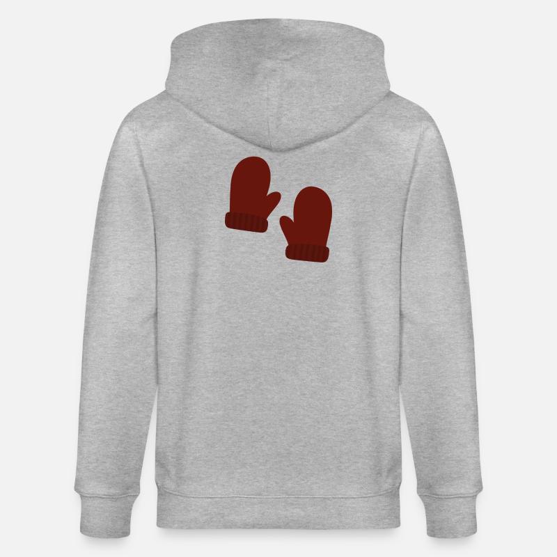 Cozy Winter Mittens Illustration - Stanley/Stella CULTIVATOR  Unisex Organic Hooded Jacket - heather grey