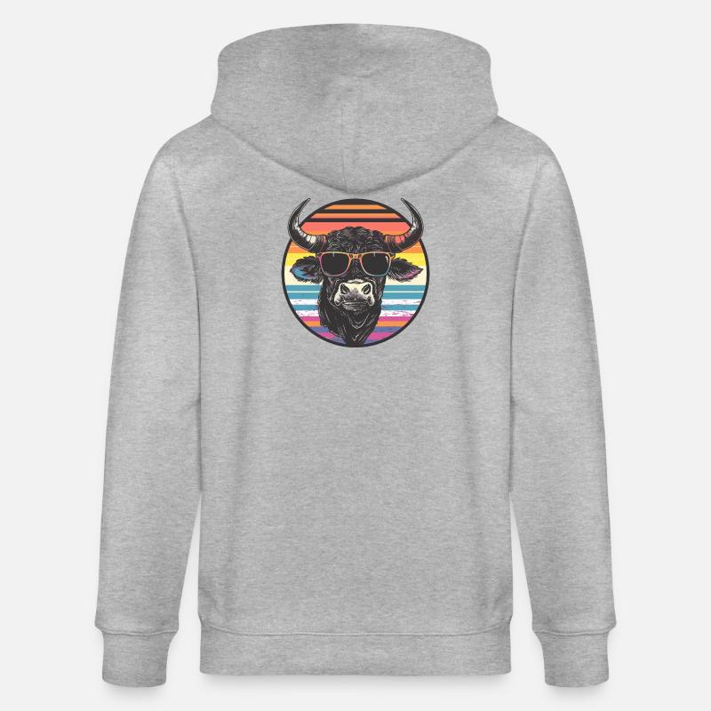 Bison décontracté avec lunettes de soleil - Veste à capuche bio CULTIVATOR Stanley/Stella Unisexe - gris chiné