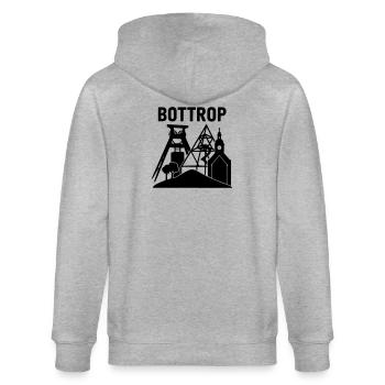 Bottrop Ruhr Area Landmark - Stanley/Stella CULTIVATOR  Unisex Organic Hooded Jacket - heather grey - Back - Luana (180cm)