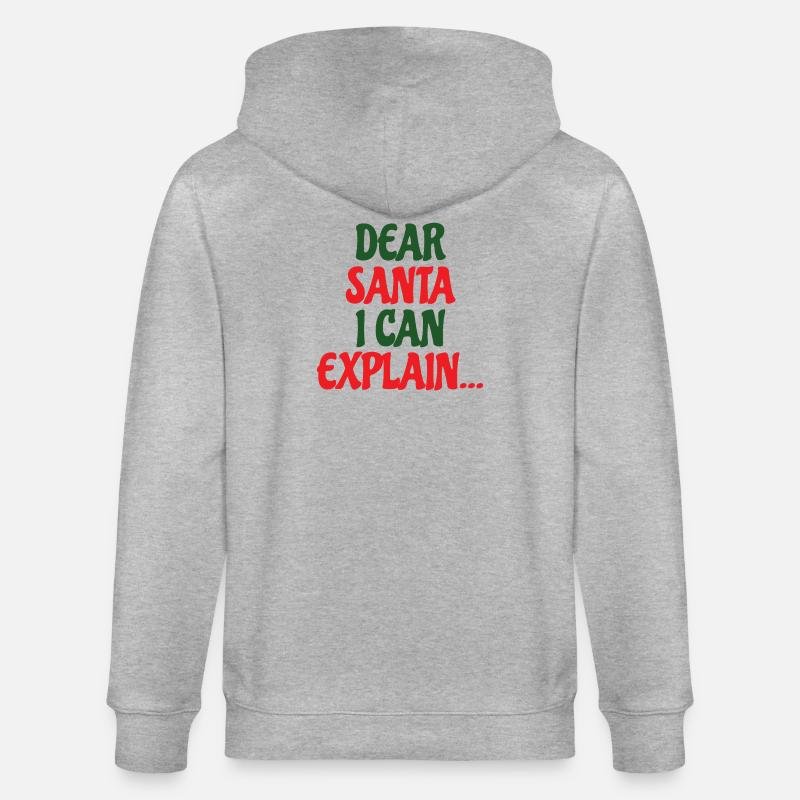 Dear Santa I Can Explain - Stanley/Stella Unisex Bio-Kapuzenjacke CULTIVATOR  - Grau meliert