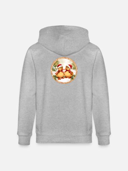 Duckling Christmas - Stanley/Stella CULTIVATOR Unisex Organic Hooded Jacket - heather grey