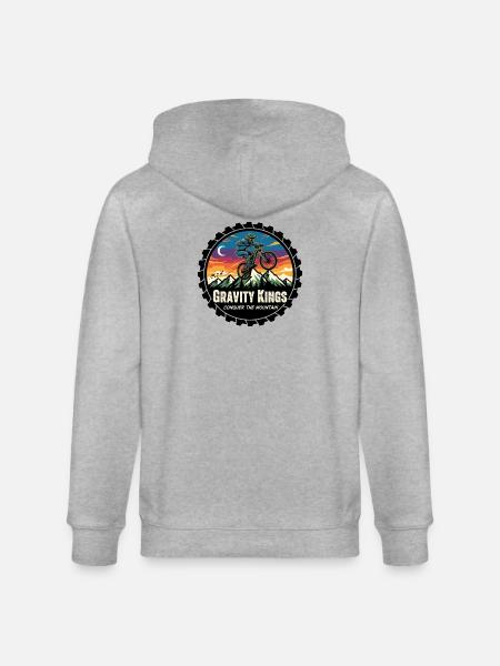 Gravity Kings: Conquer the Mountain - Stanley/Stella CULTIVATOR  Unisex Organic Hooded Jacket - heather grey