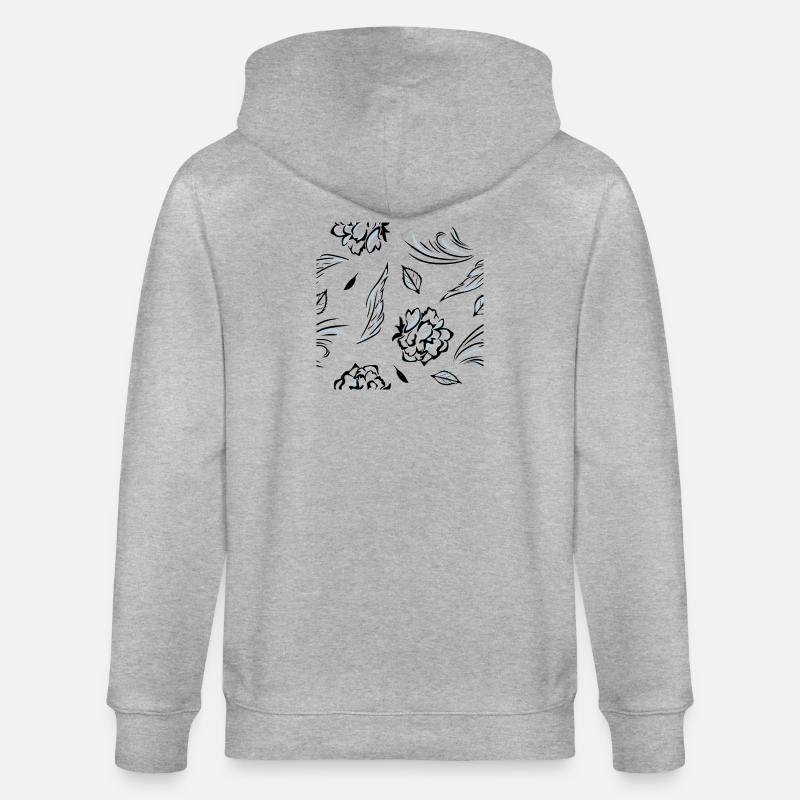 Seamless_pattern_with_roses - Veste à capuche bio CULTIVATOR Stanley/Stella Unisexe - gris chiné