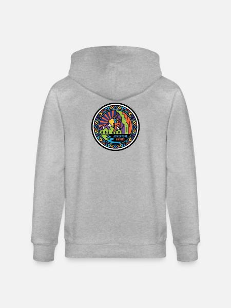 Climbing Adventure Mountains Climbing Wall Motif - Stanley/Stella CULTIVATOR  Unisex Organic Hooded Jacket - heather grey