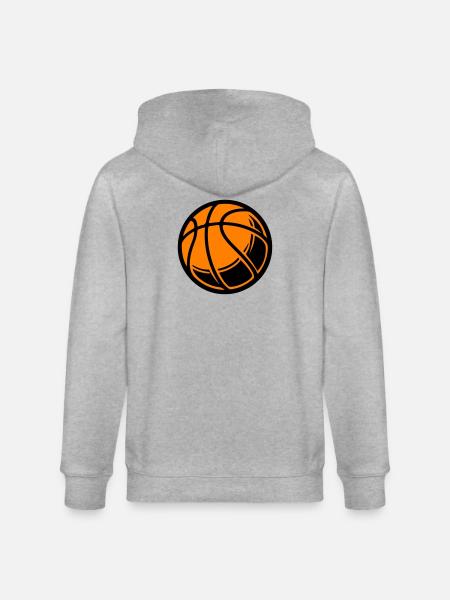 Basketball Ball - Stanley/Stella CULTIVATOR Unisex Organic Hooded Jacket - heather grey
