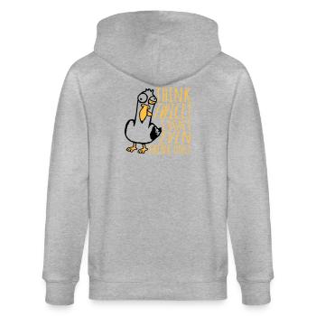 Möwe Verrückt Think Twice? I Don't Even Think Once - Stanley/Stella Unisex Bio-Kapuzenjacke CULTIVATOR  - Grau meliert - Hinten - Luana (180cm)