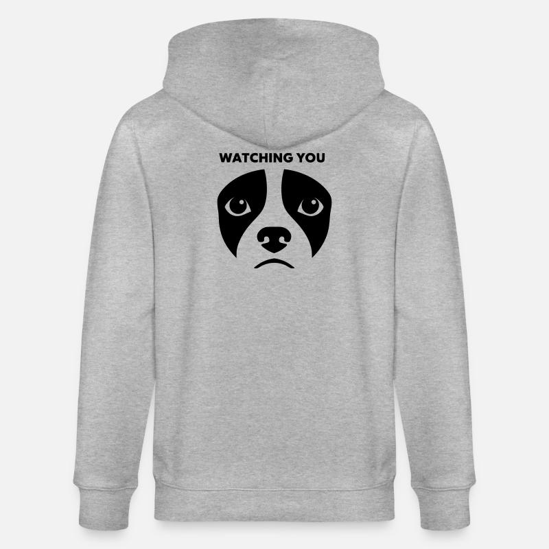 Hundeblick Watching You Spruch - Stanley/Stella Unisex Bio-Kapuzenjacke CULTIVATOR  - Grau meliert