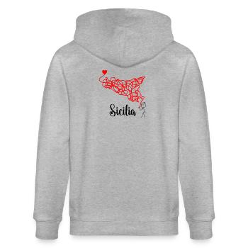 Sizilien Faden - Stanley/Stella Unisex Bio-Kapuzenjacke CULTIVATOR  - Grau meliert - Hinten - Luana (180cm)