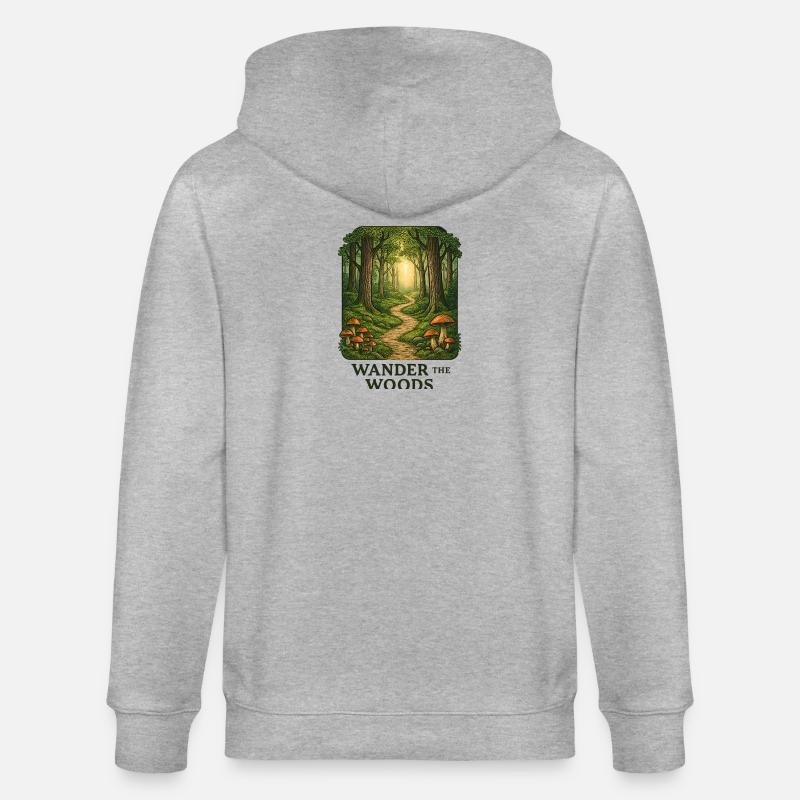 Waldpfad Wander durch den Wald - Stanley/Stella Unisex Bio-Kapuzenjacke CULTIVATOR  - Grau meliert