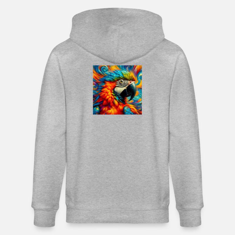 perroquet - Veste à capuche bio CULTIVATOR Stanley/Stella Unisexe - gris chiné