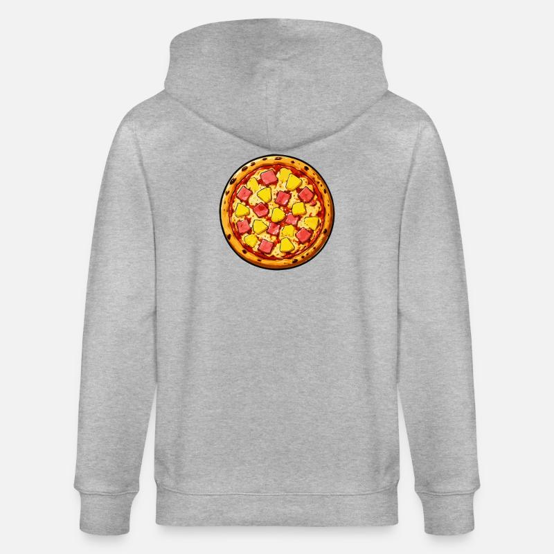 Illustration de pizza hawaïenne - Veste à capuche bio CULTIVATOR Stanley/Stella Unisexe - gris chiné