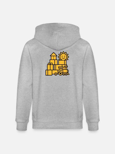 Building Blocks Railway Toys - Stanley/Stella CULTIVATOR  Unisex Organic Hooded Jacket - heather grey