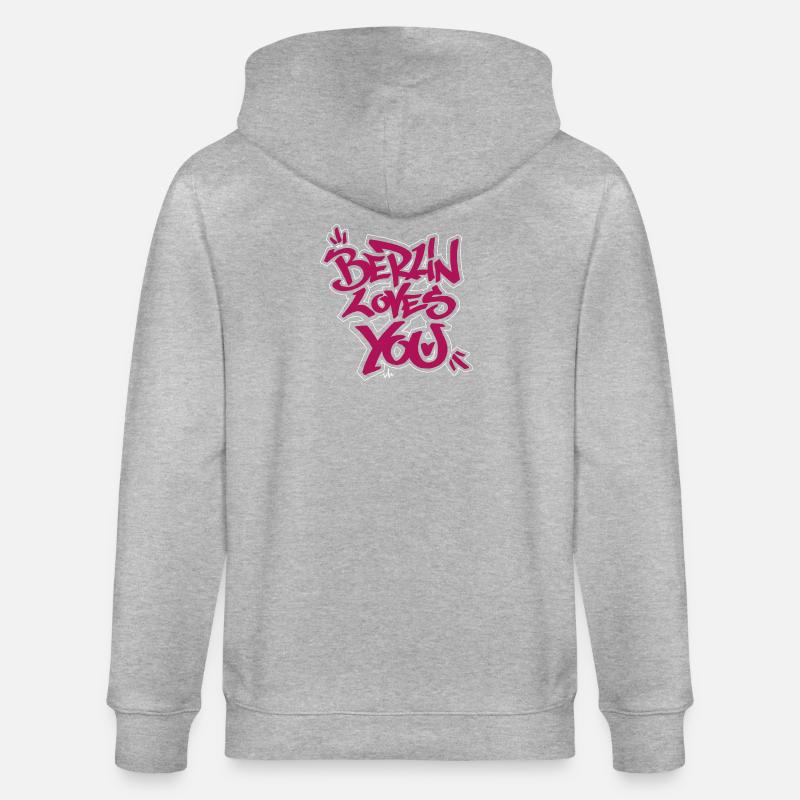 Berlin liebt dich Graffiti-Style - Stanley/Stella Unisex Bio-Kapuzenjacke CULTIVATOR  - Grau meliert