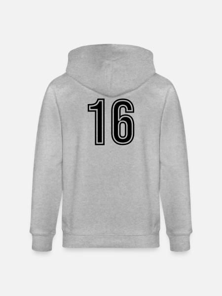 Symbole numérique 16 - Veste à capuche bio CULTIVATOR Stanley/Stella Unisexe - gris chiné