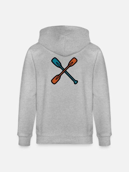 Crossed paddle graphic - Stanley/Stella CULTIVATOR Unisex Organic Hooded Jacket - heather grey