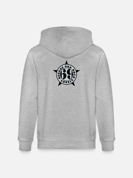 Ska, Rock Steady, Reggae 69 - Stanley/Stella CULTIVATOR Unisex Organic Hooded Jacket - heather grey