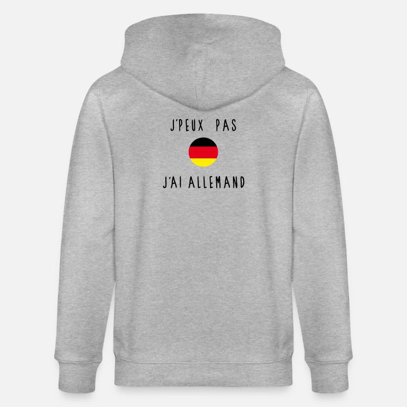 J'peux Pas J'ai Allemand Drapeau - Veste à capuche bio CULTIVATOR Stanley/Stella Unisexe - gris chiné