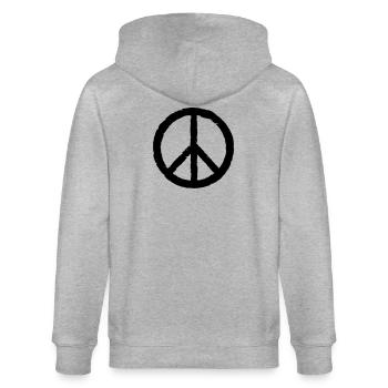 Peace Zeichen, Frieden - Stanley/Stella Unisex Bio-Kapuzenjacke CULTIVATOR  - Grau meliert - Hinten - Luana (180cm)
