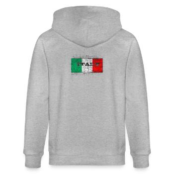 Drapeau National Tricolore Italien - Veste à capuche bio CULTIVATOR Stanley/Stella Unisexe - gris chiné - Dos - Luana (180cm)