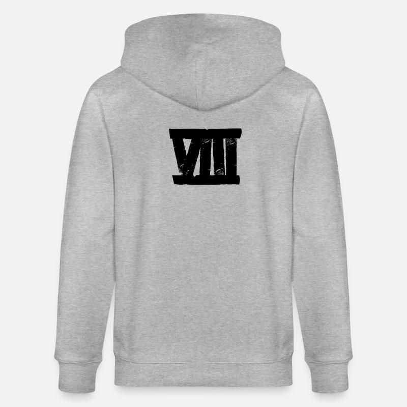 VIII - huit - bande - Veste à capuche bio CULTIVATOR Stanley/Stella Unisexe - gris chiné