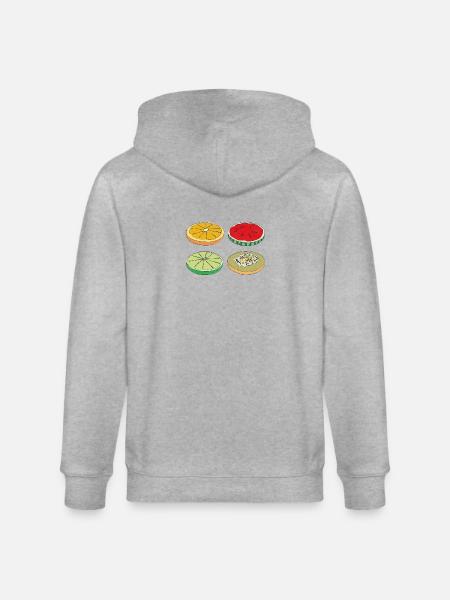 Fruits Slices Summer Delicious Fun Gift - Stanley/Stella CULTIVATOR Unisex Organic Hooded Jacket - heather grey