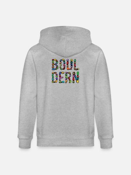 Bouldering boulder climbing scripture mountaineering - Stanley/Stella CULTIVATOR  Unisex Organic Hooded Jacket - heather grey