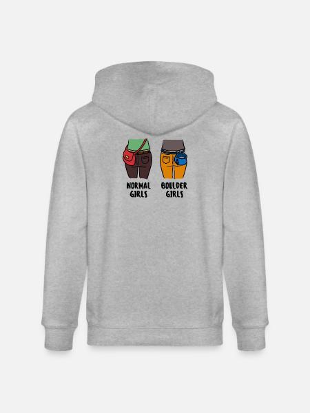Boulder Boulderer Climbing Mountaineering Funny - Stanley/Stella CULTIVATOR Unisex Organic Hooded Jacket - heather grey