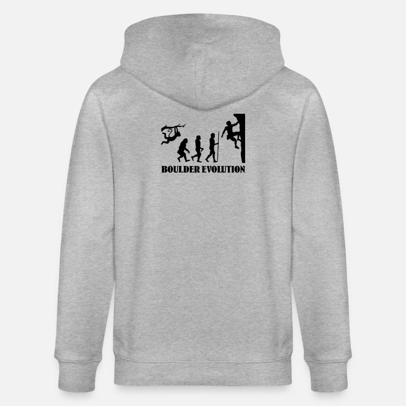 Boulder Evolution Klettern Bergsteigen Boulderer - Stanley/Stella Unisex Bio-Kapuzenjacke CULTIVATOR  - Grau meliert