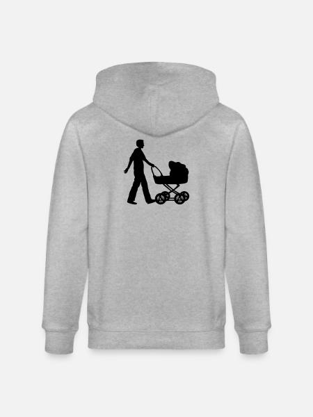vater kind kinderwagen - Stanley/Stella Unisex Bio-Kapuzenjacke CULTIVATOR - Grau meliert