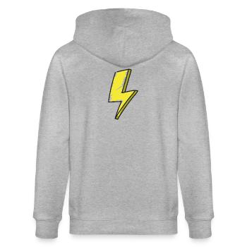 Lightning - illustration - Stanley/Stella CULTIVATOR  Unisex Organic Hooded Jacket - heather grey - Back - Luana (180cm)