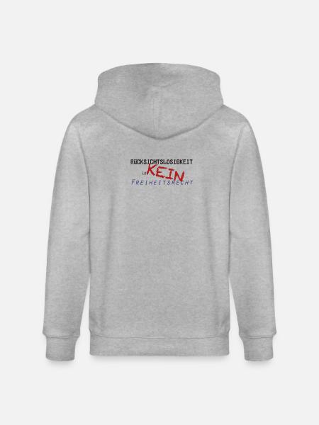 Rücksichtslosigkeit Motiv - Stanley/Stella Unisex Bio-Kapuzenjacke CULTIVATOR - Grau meliert